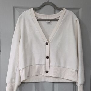 a new day Cream V-Neck Button Cardigan